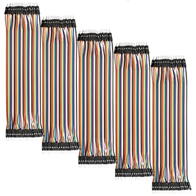 Image de AZDelivery 5 x Jumper Wire Cavalier Câble M2M pour Microcontrôleur Breadboard 3 en 1 Multicouleur Compatible avec Arduino et Raspberry Pi incluant Un E Book!