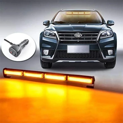 Image de antom 58cm 40w Gyrophare Orange LED, 12V 24V Jaune LED Avertissement et 3 meters cordons, 16 Modes stroboscopiques clignotants…