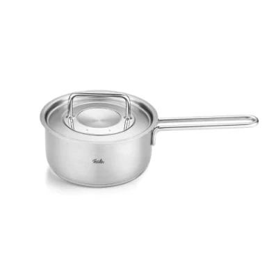 Image de Fissler Collection Pure Casserole En Acier Inoxydable (16 cm, 1,4 l), À Queue, Avec Couvercle Métallique, Graduation Intérieure, Compatible Induction