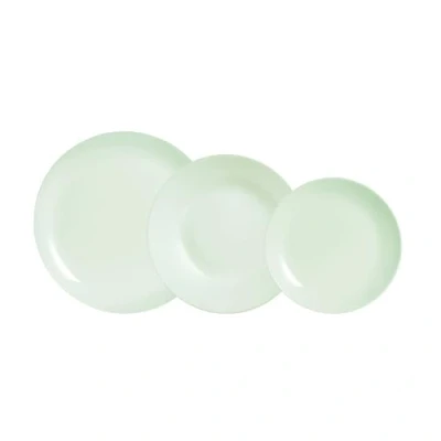 Image de LUMINARC DIWALI PARADISE, Service de table en verre opale vert, 12 pièces, 4 personnes