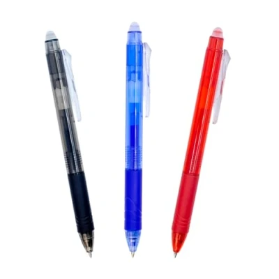 Image de RAYLU PAPER Stylos effaçables rétractables, encre de gel, couleurs bleu rouge noir, pointe 1 mm et trait 0,7 (3 Couleurs)
