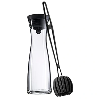 Image de WMF Carafe à Eau Basique avec Brosse de Nettoyage, en Verre 1 l, Couvercle Silicone, Fermeture Closeup