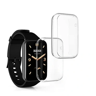 Image de kwmobile Coque Compatible avec Xiaomi Mi Band 7 Pro 2X Étui Cadre écran en Silicone pour Fitness Tracker Transparent