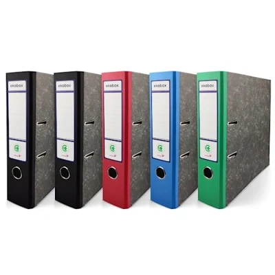 Image de Netuno 5x classeur à anneaux 4 couleurs 2x noir 1x bleu rouge vert A4 mécanisme 2 7,5cm d&#039;école pour documents de format levier bureau
