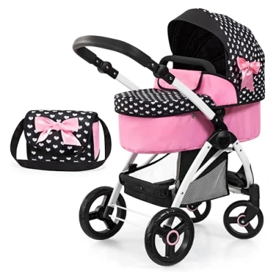 Image de Bayer Design 17560AA Landau de poupée City Max avec Sac, réglable en Hauteur, Roues Avant pivotantes, Transformable Poussette Canne, Panier intégré