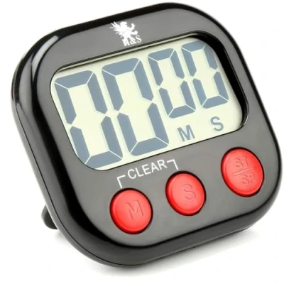 Image de H&amp;S Minuteur de Cuisine Digital Chronomètre Aimanté avec Grand Affichage LCD &amp; Alarme Puissante Piles AAA Incluses Timer Portable à Minuterie Électronique Précise
