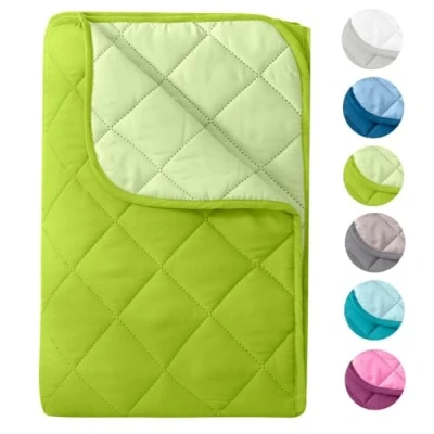 Image de wometo Couette d&#039;été en microfibre Design réversible 200 x cm Certifié Oeko Tex gris et clair Lavable à 95 Pour le camping les journées chaudes Utilisable sans housse