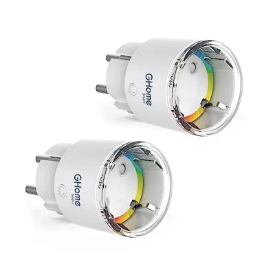 Image de GHome Smart Mini Prise Connectée WiFi, Intelligente Certifié TÜV avec APP Contrôle, Mesure de Consommation Électrique, Plug Programmable Alexa et Google Home, Fonction Temps, 10A