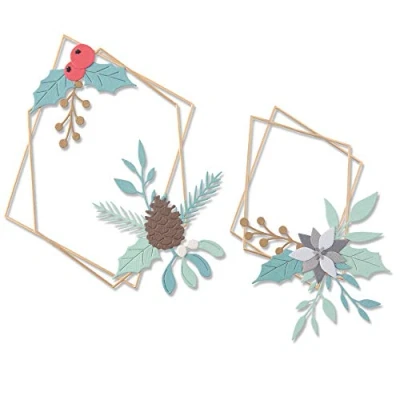 Image de Sizzix Thinlits Die Set 18PK 664583 Cadre Géométrique d&#039;Hiver d&#039;Olivia Rose, Taille unique