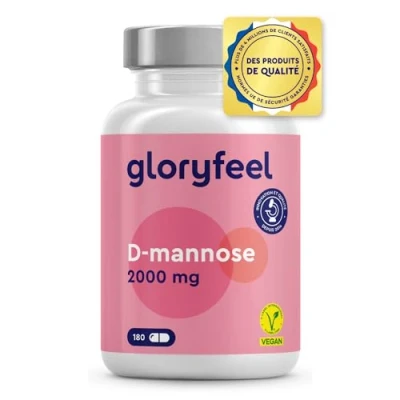 Image de D Mannose Pur 2000mg par Dose Quotidienne, 180 Capsules, 100% Végétalien et Naturel, Hautement Biodisponible, Sans Arômes ni Additifs, Testé en Laboratoire