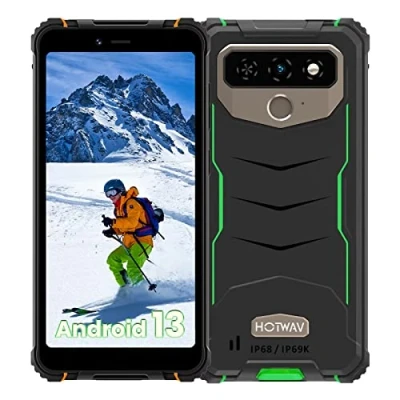 Image de HOTWAV T5 Max (2023) Téléphone Portable Incassable Android 13, 6050mAh 4Go RAM + 64Go ROM /1To Extensible 6.0&quot; HD+ Smartphone, Caméra 13MP+5MP 4G Double SIM Telephone Face ID/NFC/GPS/OTG/IP68