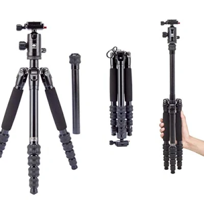 Image de SIRUI LightLegs AM 005K+D 10K Trépied de Voyage avec rotule en Aluminium Noir 140,8 cm