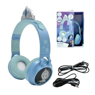 Image de Lexibook, La Reine des Neiges, Casque 2 en 1 sans Fil et Filaire avec Tiare, Son de Haute qualité limité à 85 DB, Effets Lumineux, Pliable, Ajustable, Rechargeable, HPBT015FZ