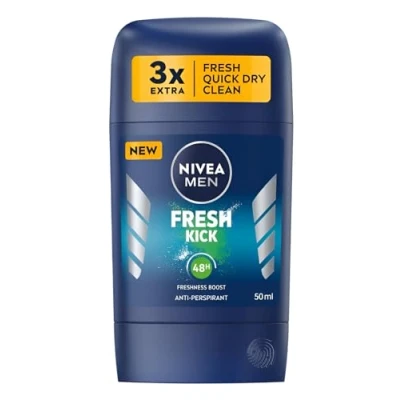 Image de NIVEA Lot de 2 sticks 50 ml pour homme Formule légère protection 48H Avec eau cactus une sensation fraîcheur Parfum rafraîchissant