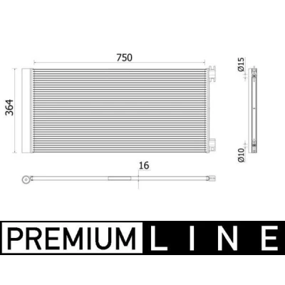 Image de MAHLE ORIGINAL AC 945 000P Condenseur De Clim sans joint d&#039;étanchéite avec déshydrateur 10 15 750 RENAULT: Trafic 3, 3 Bus