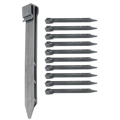 Image de Rori Lot de 10 piquets Pour Bordure pelouse grise 24 cm flexible parterre Longue durée vie