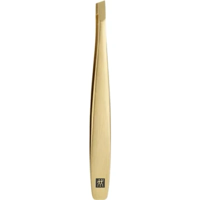 Image de ZWILLING Pincette Oblique (épilation des sourcils, élimination échardes, pointes aiguisées à la main, hypoallergénique), Premium, Or, 90 mm