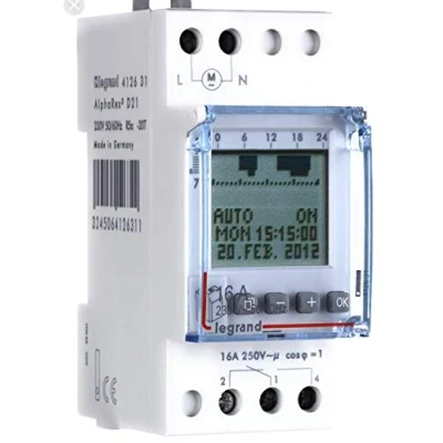 Image de Legrand 412654 Interrupteur horaire digital modulaire programmable pour illuminations extérieures, 1 sortie 16A 250V, 2 modules