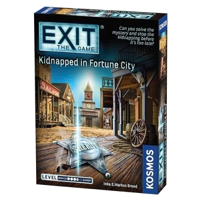 Image de Thames &amp; Kosmos EXIT: Kidnapped in Fortune City Level: 3.5/5 Unique Escape Room Game 1 4 Players Puzzle Solving Strategy Board Games for Adults Kids, Ages 12+ 692861