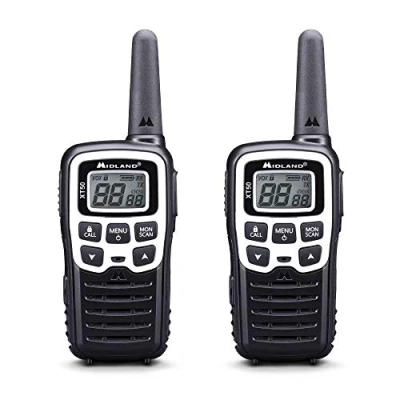 Image de Midland XT50 Adventure, Radio Bi Bande, Talkie Walkie Professionnel à Charge Rapide, 24 Canaux PMR446, Rayon de 8 Km, 38 Tonalités CTCSS, Rechargeable avec USB, Blanc