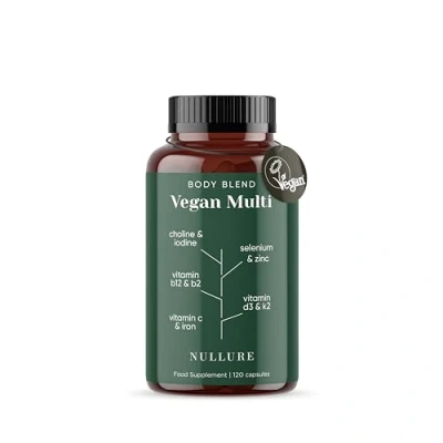 Image de Nullure Multivitamines vegan Complement Alimentaire Vitamines Minéraux et Compléments pour les régimes végétaliens vegetarien Vit B12 + D3 K2 Fer Iode Zinc 4 mois