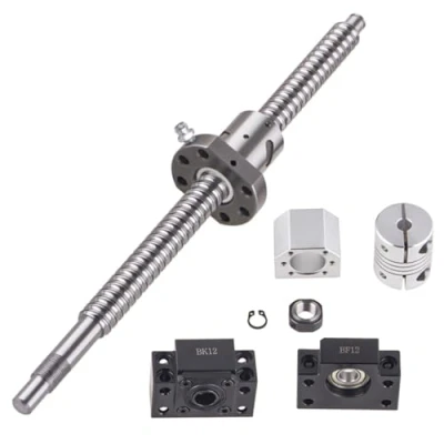 Image de GooEquip SFU1605 Vis à billes, 500 mm, en acier inoxydable, avec support BK12 / BF12, boîtier d&#039;écrou DSG16H et kit d&#039;embrayage, pièces CNC