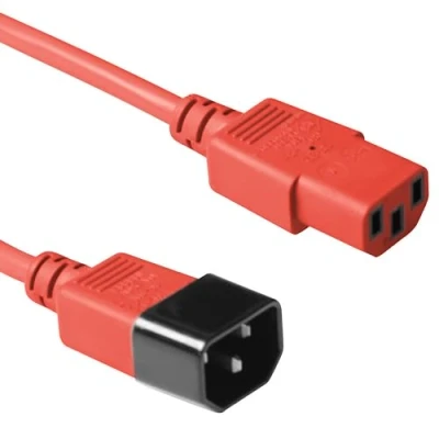 Image de ACT IEC Câble d&#039;extension de 3 m, C13 vers C14 Plug to Socket broches AK5107 Rouge