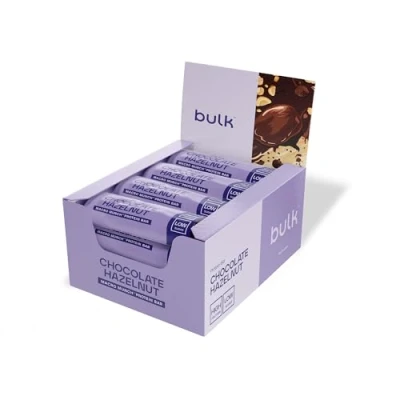 Image de Bulk Macro Munch barre Protéinée Chocolat Noisette 12 x 62g 20g de protéines par Faible en sucre Riche fibres Texture à trois couches Idéale emporter
