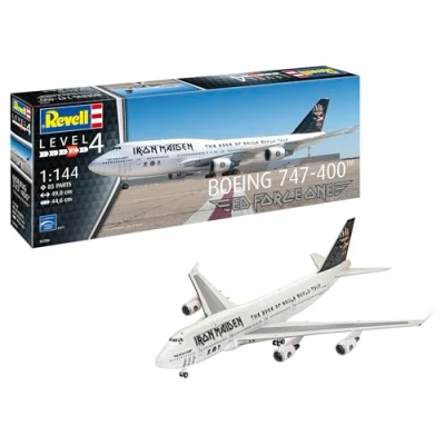 Image de Revell 03780 Boeing 747 400 Iron Maiden Ed Force One Kit de maquette en plastique non construit/non peint à l&#039;échelle 1:144