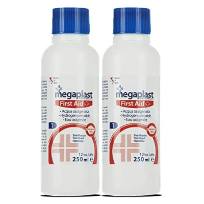 Image de JUANIO Lot de 2 Pack 1 Flacon d&#039;eau oxygénée, peroxyde d&#039;hydrogène stabilisé, désinfectant au d&#039;hydrogène, capacité 250 ML