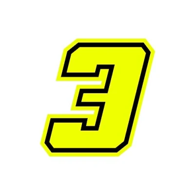 Image de Quattroerre 13383 Numéro de Course 3 Moto GP, Jaune Fluorescent, 10 x cm