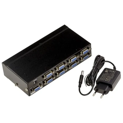 Image de KALEA INFORMATIQUE Répartiteur vidéo VGA Type Splitter Qui duplique à l&#039;identique 1 Source en entrée vers 8 Sorties simultanées. Bande passante 350MHz