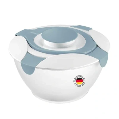 Image de Westmark récipient à salade avec poignées et réservoir intégré pour la sauce vinaigrette, capacité : 6,5 litres, plastique, Praktika, transparent/blanc/bleu, 2422227B