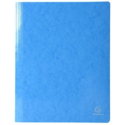 Image de Exacompta Réf. 380806B Carton de 25 chemises à lamelle Iderama en carte lustrée pelliculée 355 g/m² certifiées FSC dimensions 24 x 32 cm pour format A4 couleur bleu clair