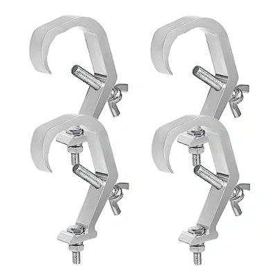 Image de 4 Pièces Pince de Lumière Scène Robuste pour Empêcher Le Glissement en Fonte D&#039;aluminium Kit Crochet Lampe Projecteur Robuste, Charge maximale : 60 kg