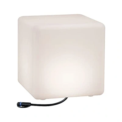 Image de Paulmann 94181 Outdoor Plug&amp;Shine Objet lumineux extérieur LED Cube, IP67, 3000K, 575lm, 24V, 300x300mm