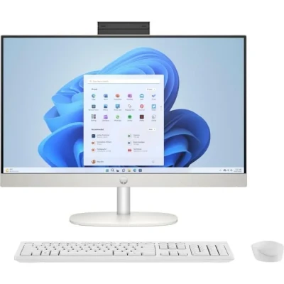 Image de HP 24 cr0067nf AMD Ryzen™ 5 7520U 60,5 cm (23.8 ) 1920 x 1080 pixels PC All in One 16 Go LPDDR5 SDRAM 512 SSD Windows 11 Home Wi Fi 6 (802.11ax) Blanc Neuf