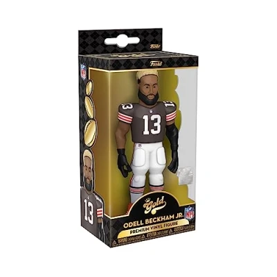 Image de Funko Gold 5&quot; NFL: Browns Odell Beckham Jr. (HomeUni) 1 Chance sur 6 D&#039;avoir Une Variante Rare Chasease Figurine Articulée en Vinyle à Collectionner Idée de Cadeau d&#039;anniversaire et Exposer