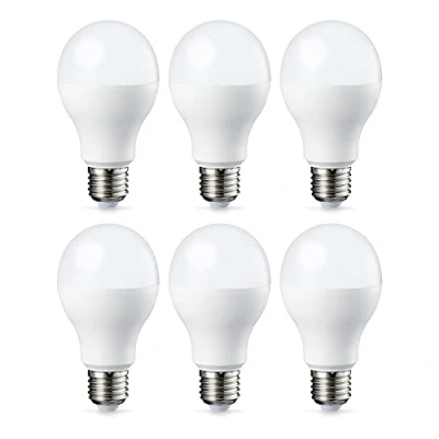 Image de Amazon Basics Lot de 6 ampoules LED Culot Edison à vis E27 13 W (équivalent 100 W) Blanc chaud Intensité non variable
