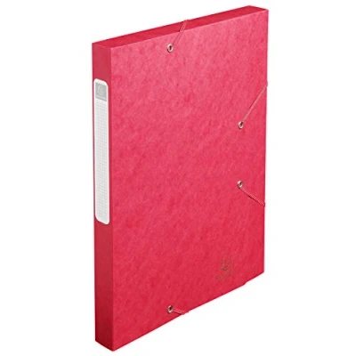 Image de Exacompta Réf. 18509H 25 boites de classement avec élastiques CARTOBOX livrées à plat dos 2,5 cm carte lustrée 5/10ème 400g/m² dimensions 25x33cm format classer A4 coloris rouge