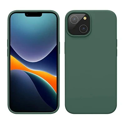 Image de kwmobile Housse Compatible avec Apple iPhone 14 Coque de téléphone Fine Finition Douce Vert Sapin