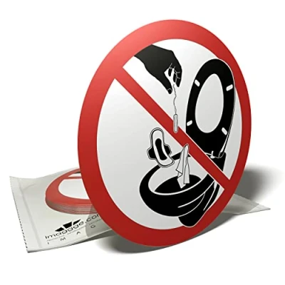 Image de Autocollant pour cuvette de toilettes Ne rien jeter dans les WC 20 stickers ronds 9,5cm