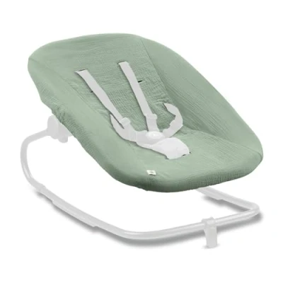 Image de hauck Housse Transat pour Siege Chaise Bebe Highchair Bouncer (Eco) (non Compatible avec autres Modèles), Coton, Élastique et Fentes Harnais 5 Points, Lavable à 60 Vert Sauge