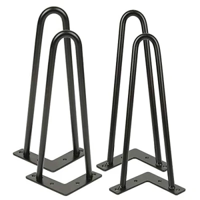 Image de OHMG Pieds en épingle à Cheveux 30 cm Ensemble de 4, DIY Meubles Table métal,4 Epingle A 2 Tiges,pour Basse/Bureau/Table Salle Manger