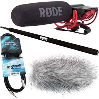 Image de Rode Videomic Rycote keepdrum Bundle + Micro Boompole Windschutz WSWH Miniklinke 3m