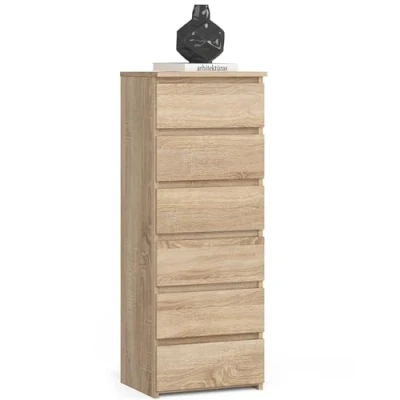 Image de AKORD Commode Tiroirs roulants Fonctionnel Idéal en Set Robuste Design Universel Chêne Sonoma