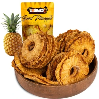 Image de Ananas tranches séchées 1 Kg 100% naturel Sans additifs ni conservateurs déshydraté Fruits secs sucre une saveur unique et sublime gluten Vegan végétarien Dorimed