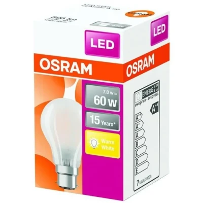 Image de OSRAM Ampoule LED standard verre dépoli 7W60 B22 chaud