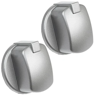 Image de Spares2go Bouton de commande compatible avec Indesit (Pack of 2, Silver/Inox)