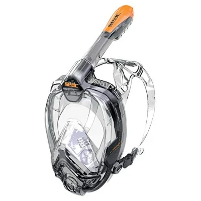 Image de SEAC Libera, Masque de Plongée avec Tuba Intégré dernière Génération, Silicone Hypoallergénique, Libération Rapide, Noir/Vert, L/XL